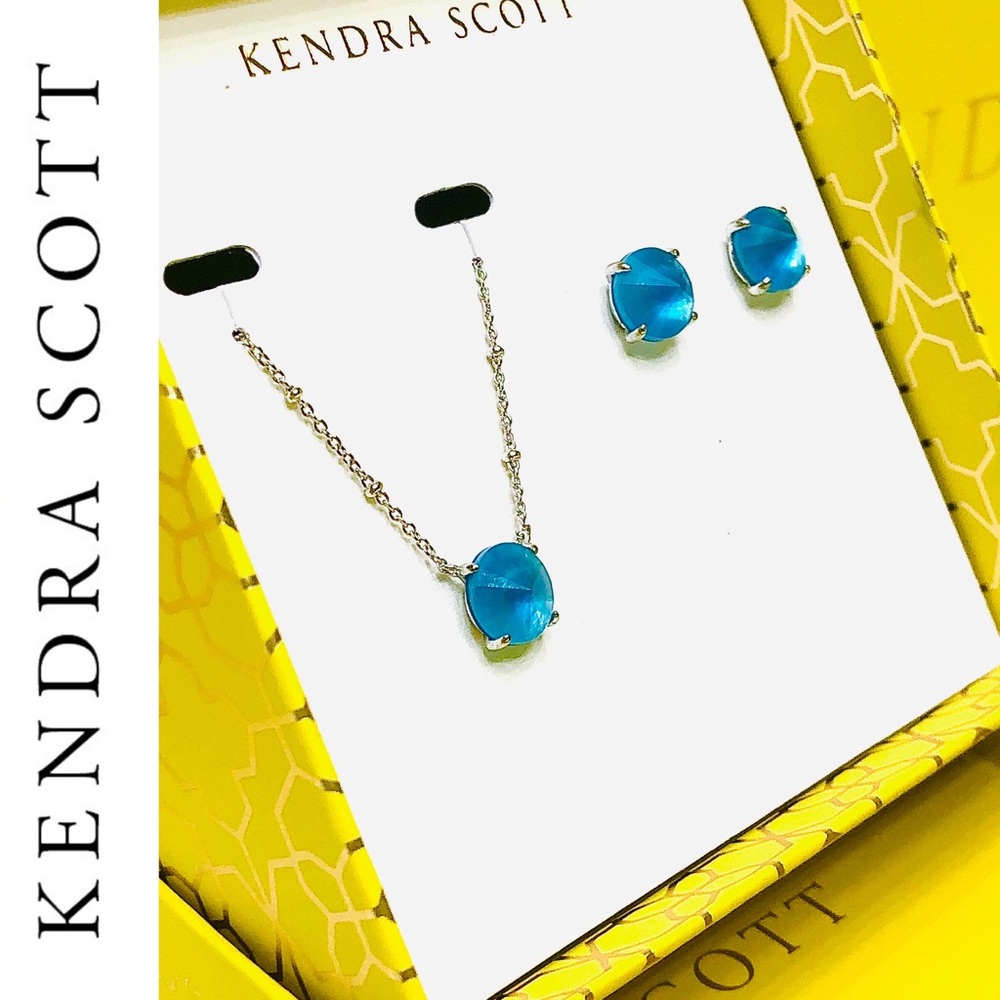 Kendra Scott Peacock Blue Jolie Set